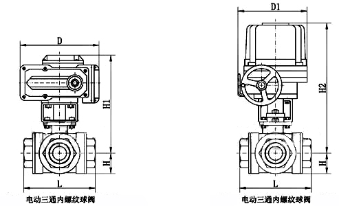 电动三通内螺纹球阀_尺寸图